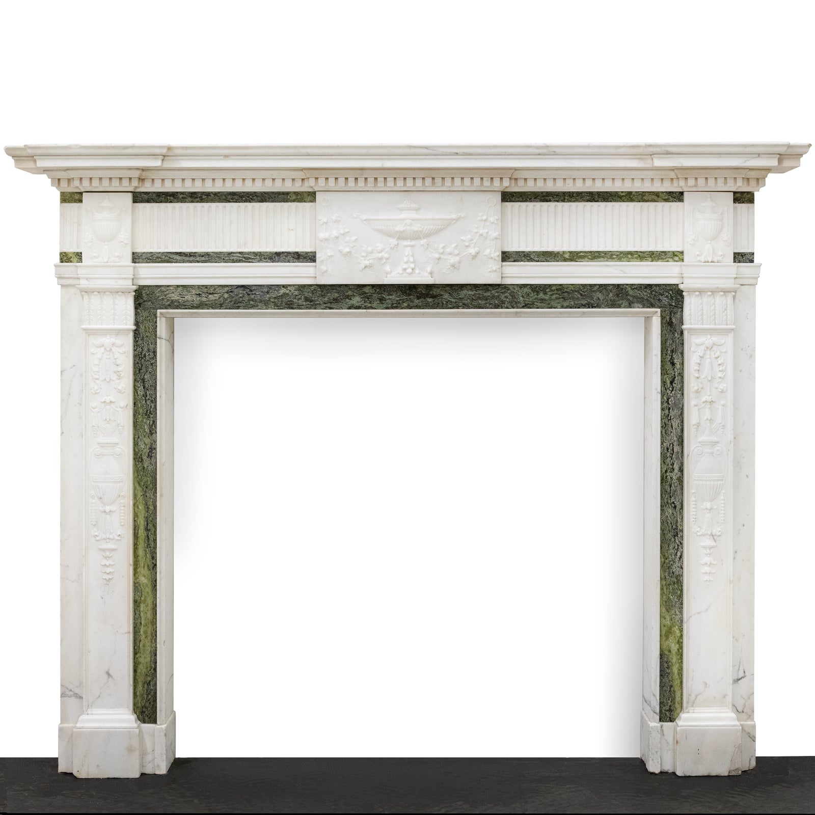 Antique Georgian Chimneypiece with Statuary & Connemara "Irish Green" Marble | The Architectural Forum