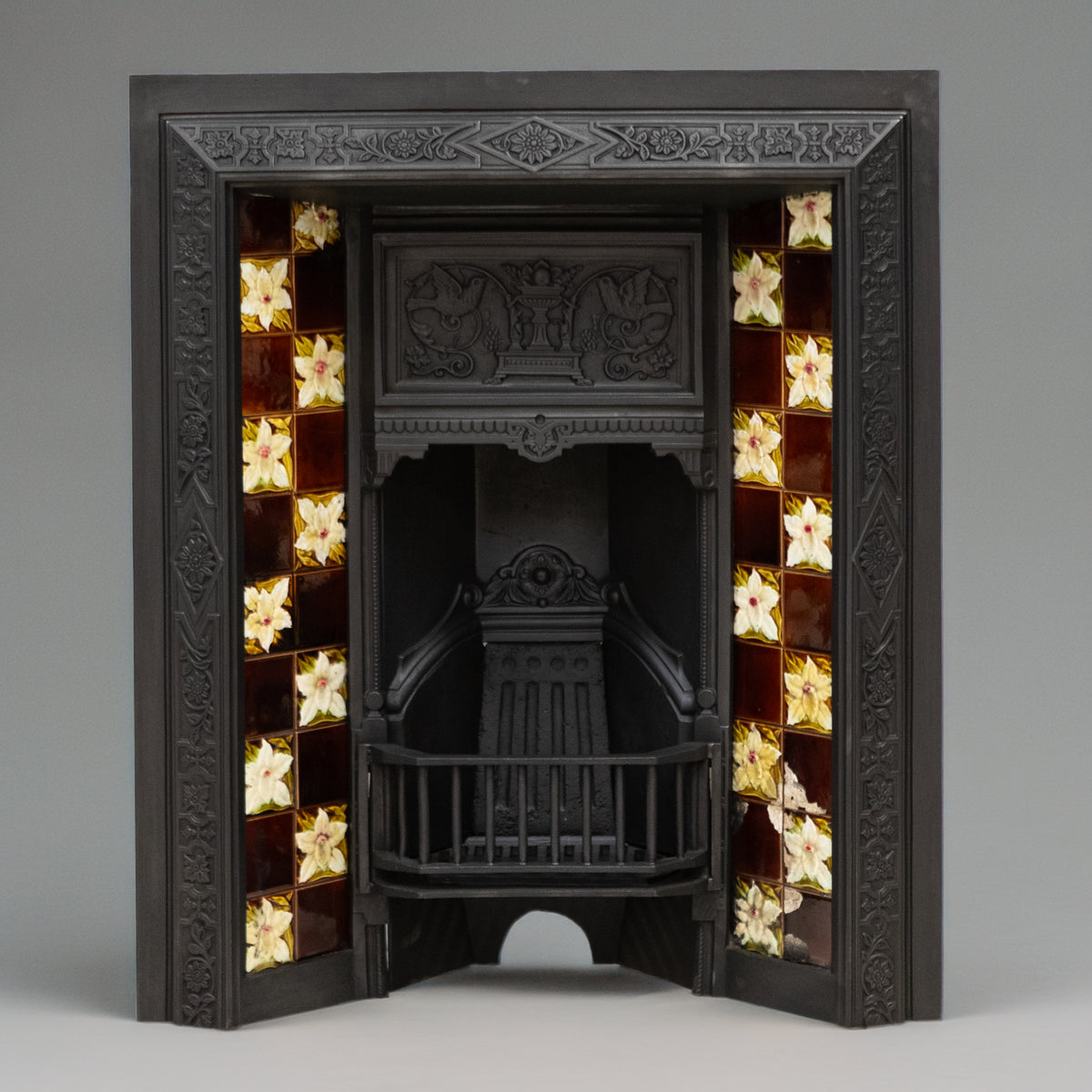 Antique Victorian Tiled Fireplace Insert