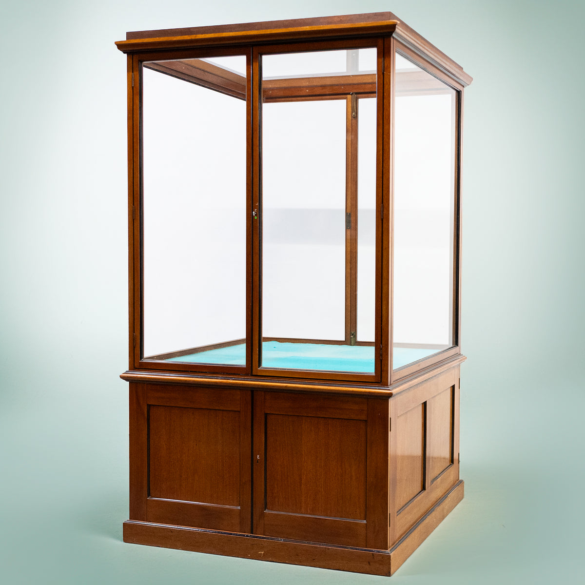 Antique Victorian Mahogany Museum Display Case