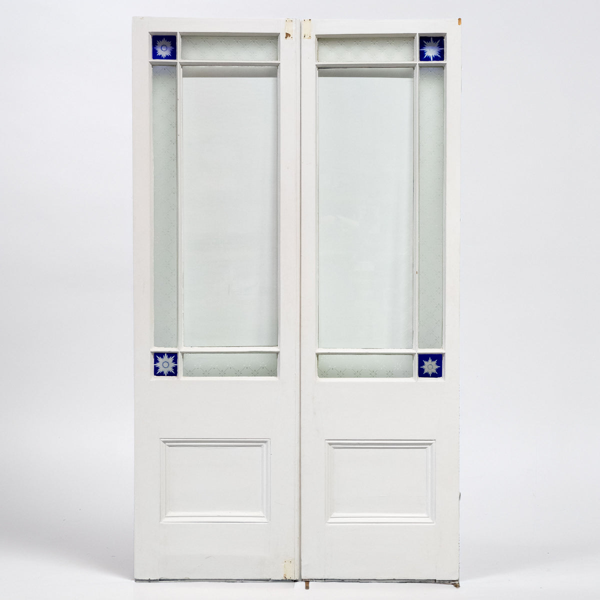 Antique Victorian Glazed Stained Glass Double Doors | The Architectural Forum