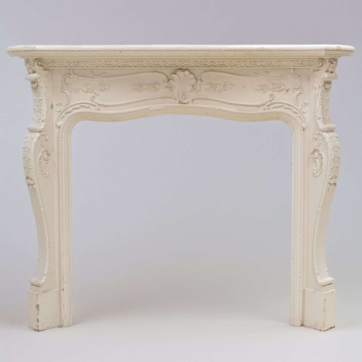 Antique Victorian French Style Wooden Fireplace Surround