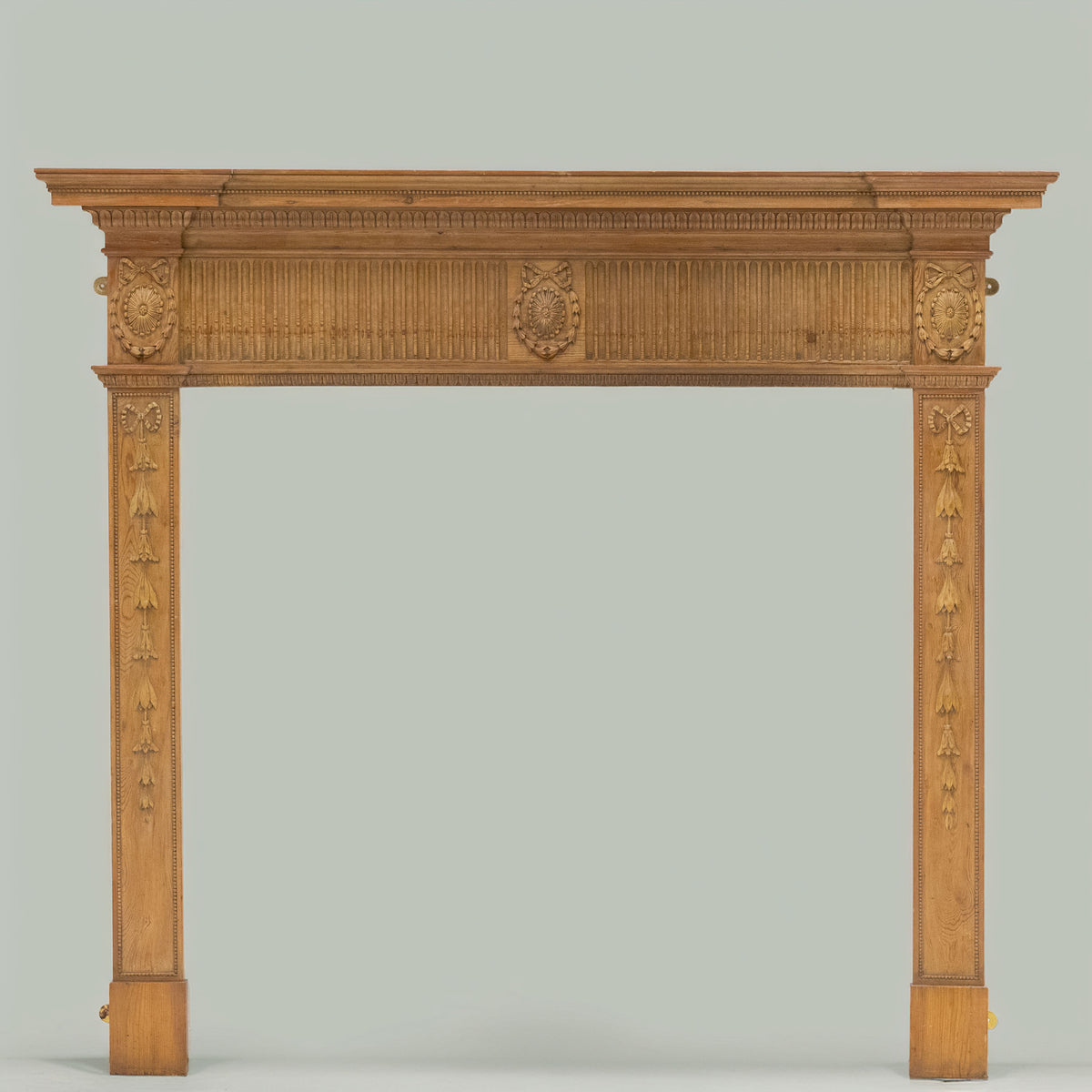 Antique Georgian Pine Wooden Fireplace Surround