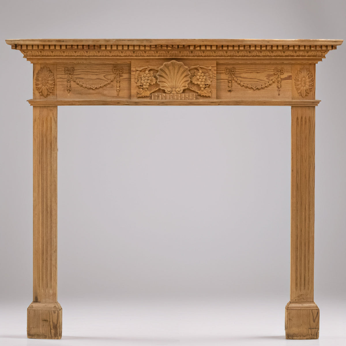Antique Ornate Wooden Fireplace Surround