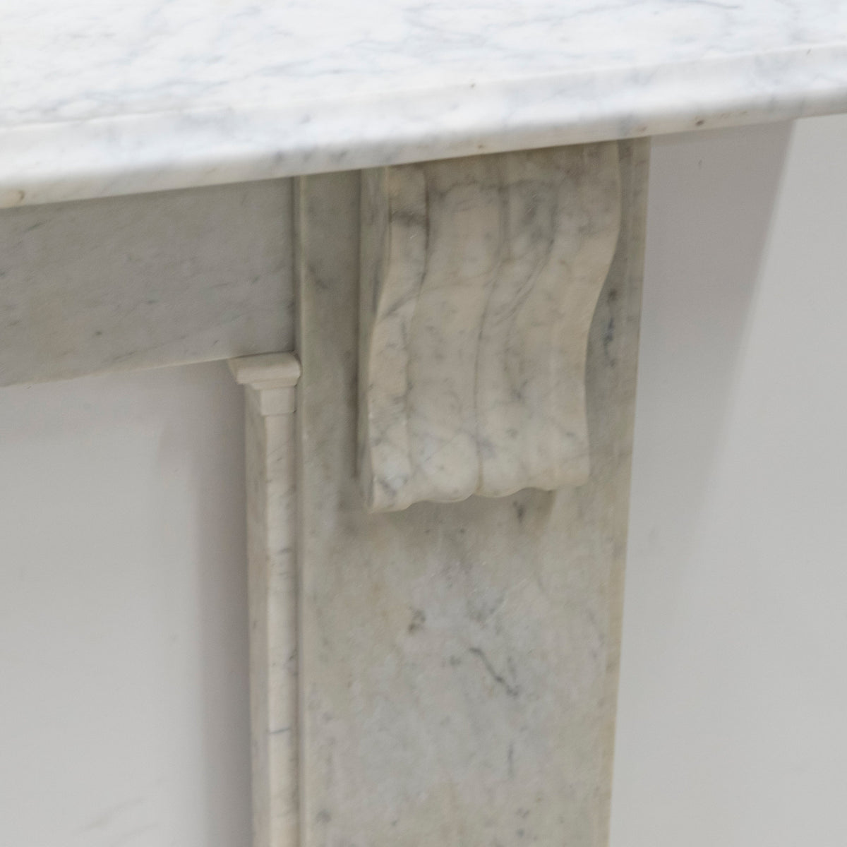 Antique Carrara Marble Fireplace Surround with Corbels | The Architectural Forum
