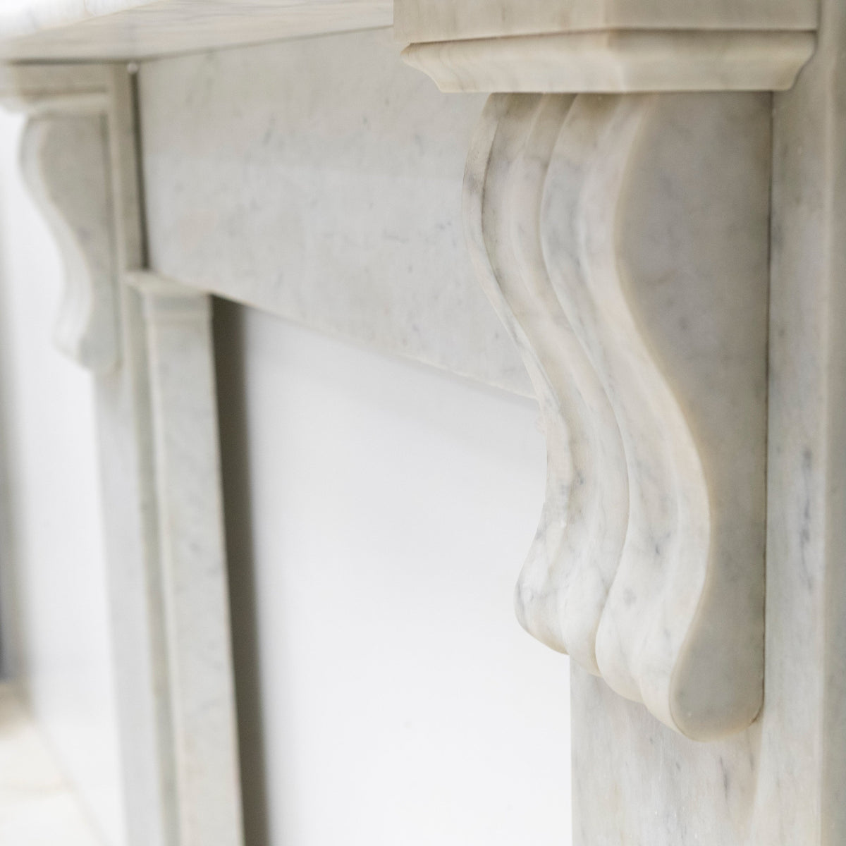 Antique Carrara Marble Fireplace Surround with Corbels | The Architectural Forum