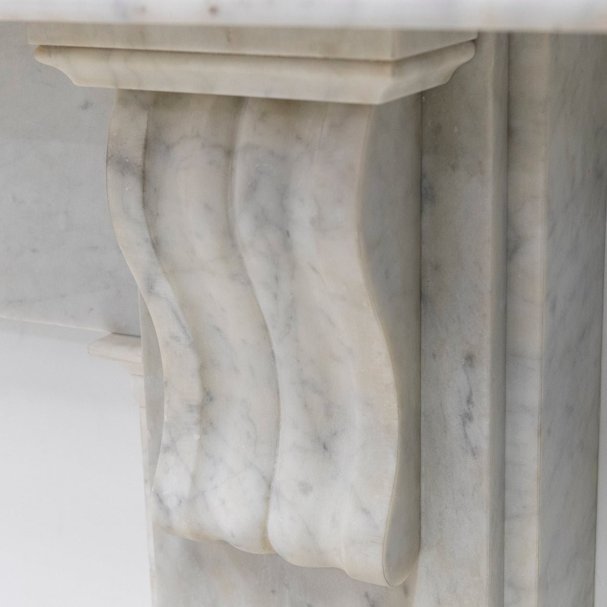 Antique Carrara Marble Fireplace Surround with Corbels | The Architectural Forum