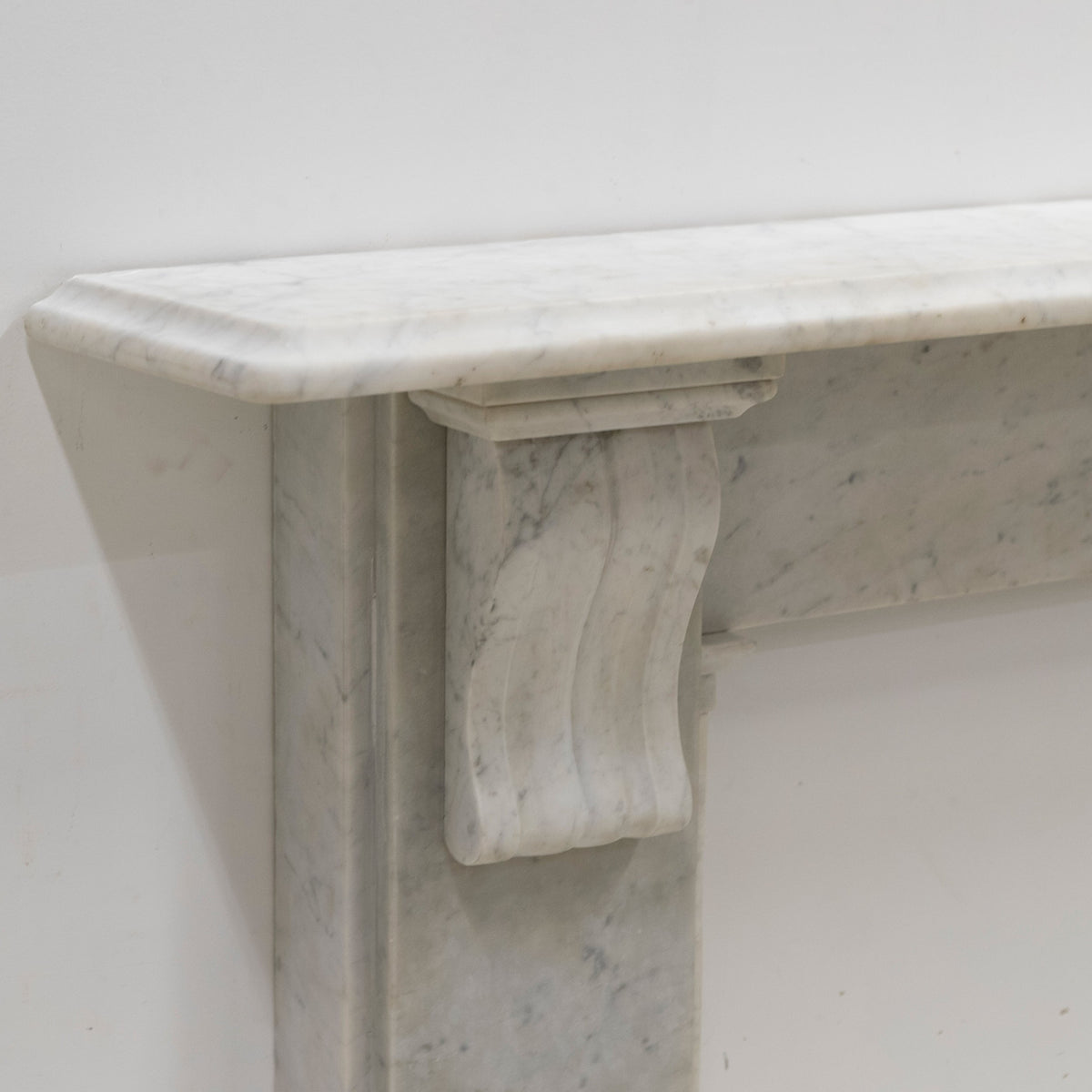 Antique Carrara Marble Fireplace Surround with Corbels | The Architectural Forum