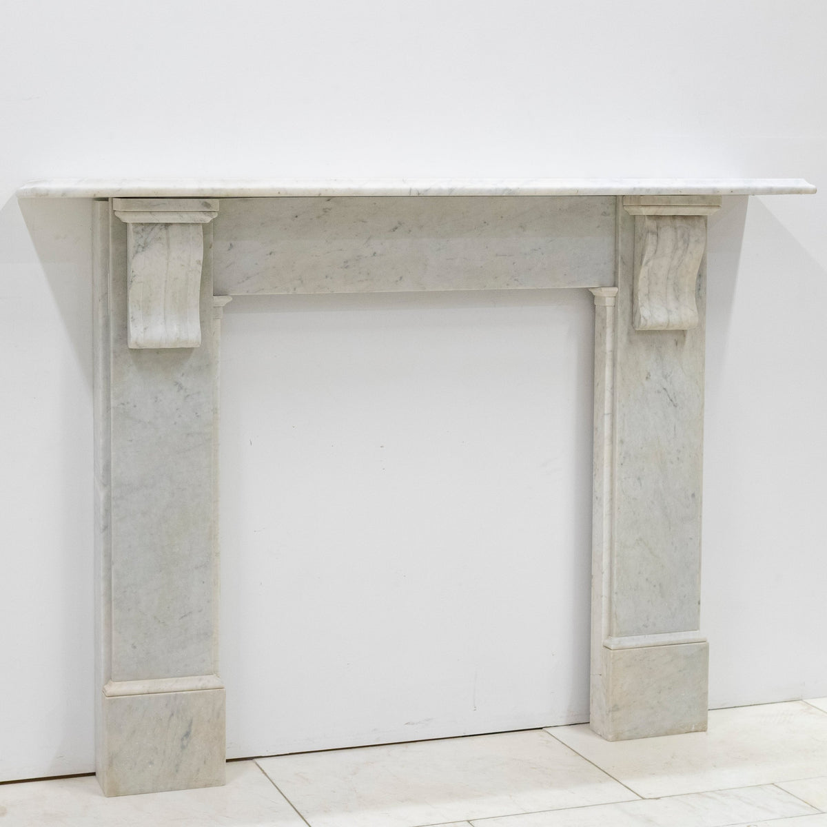 Antique Carrara Marble Fireplace Surround with Corbels | The Architectural Forum