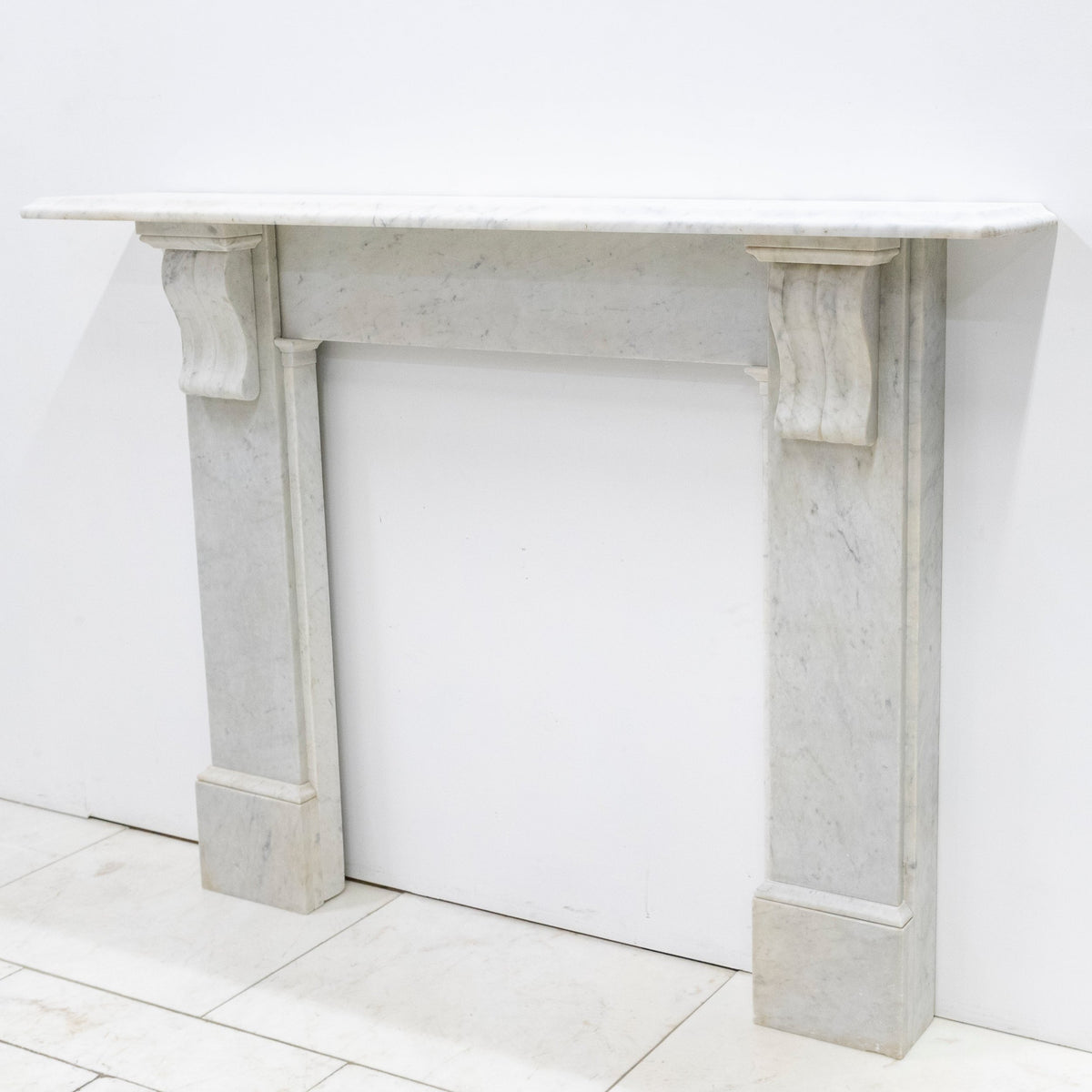 Antique Carrara Marble Fireplace Surround with Corbels | The Architectural Forum