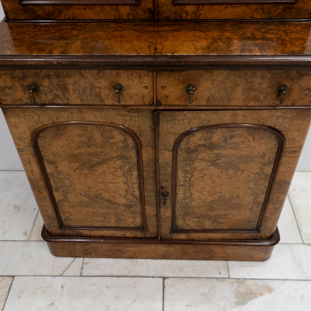 Antique Victorian Burr Walnut Dresser | Glazed Display Cabinet | The Architectural Forum