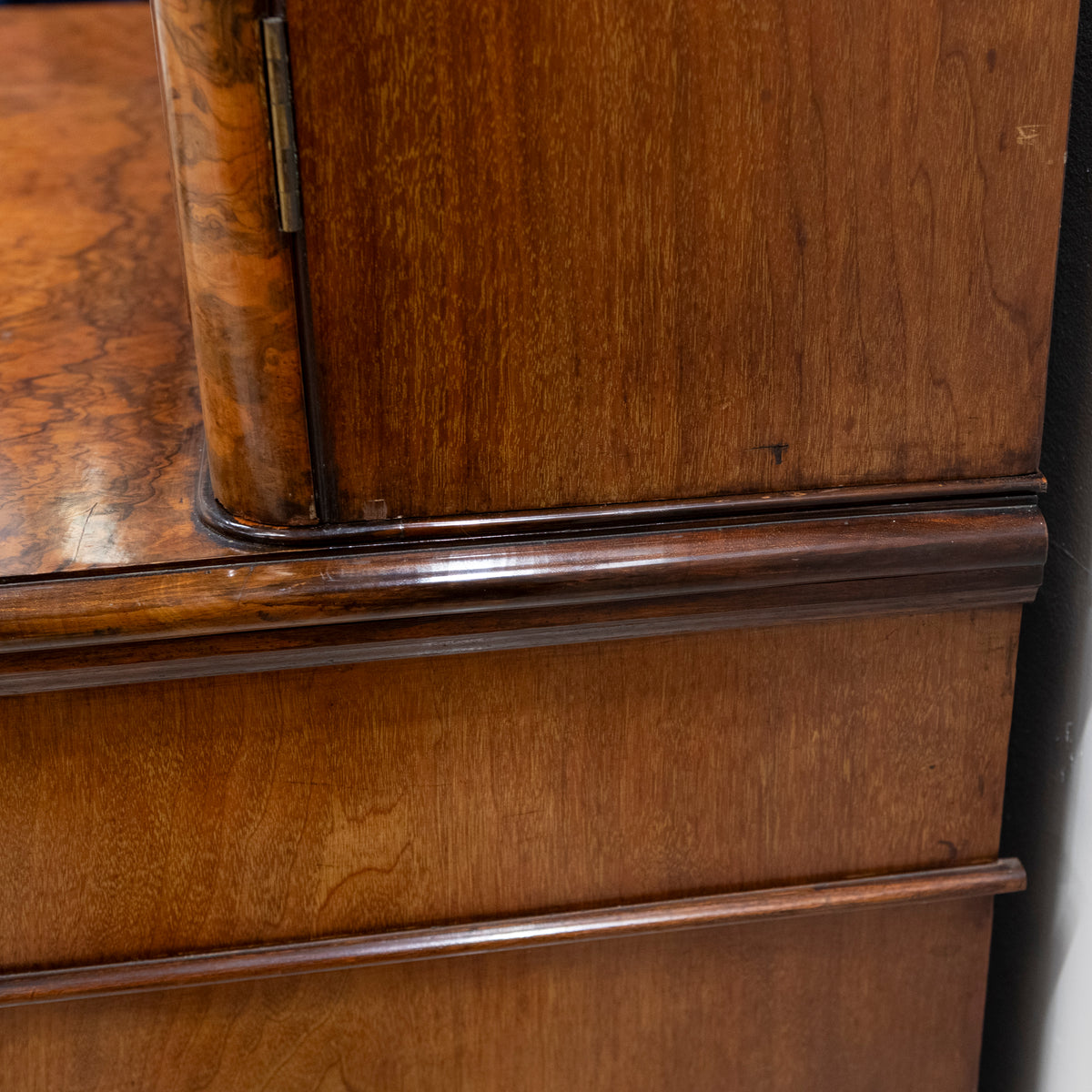 Antique Victorian Burr Walnut Dresser | Glazed Display Cabinet | The Architectural Forum