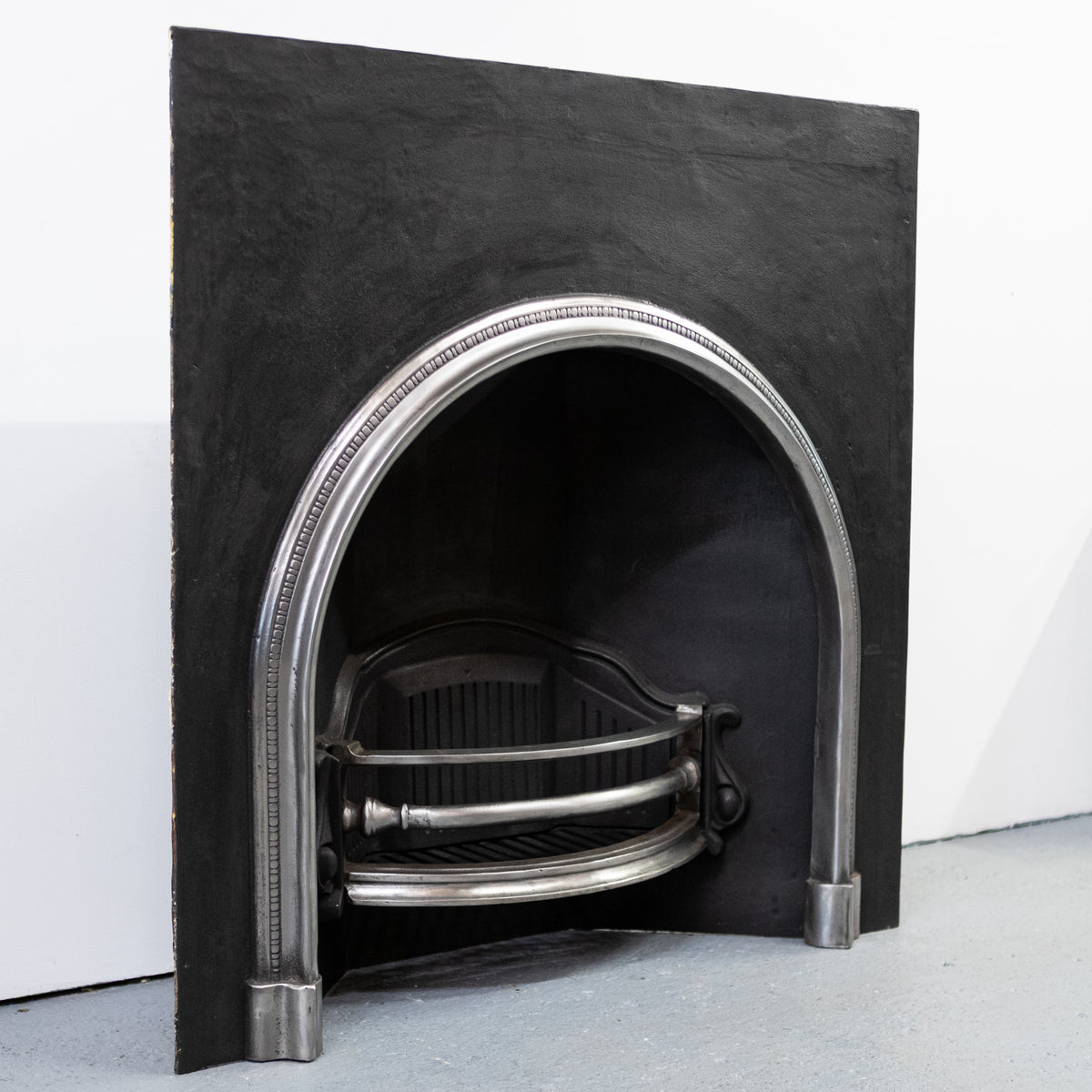 Large Reclaimed Victorian Style Fireplace Insert with Polished Arch | The Architectural Forum