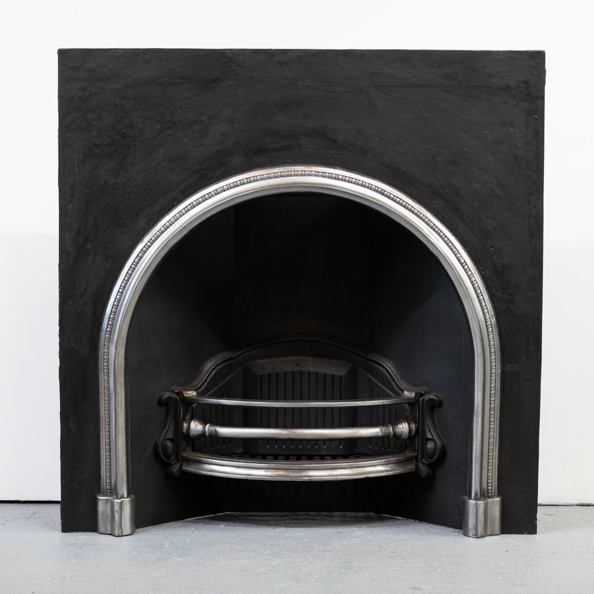 Large Reclaimed Victorian Style Fireplace Insert with Polished Arch | The Architectural Forum