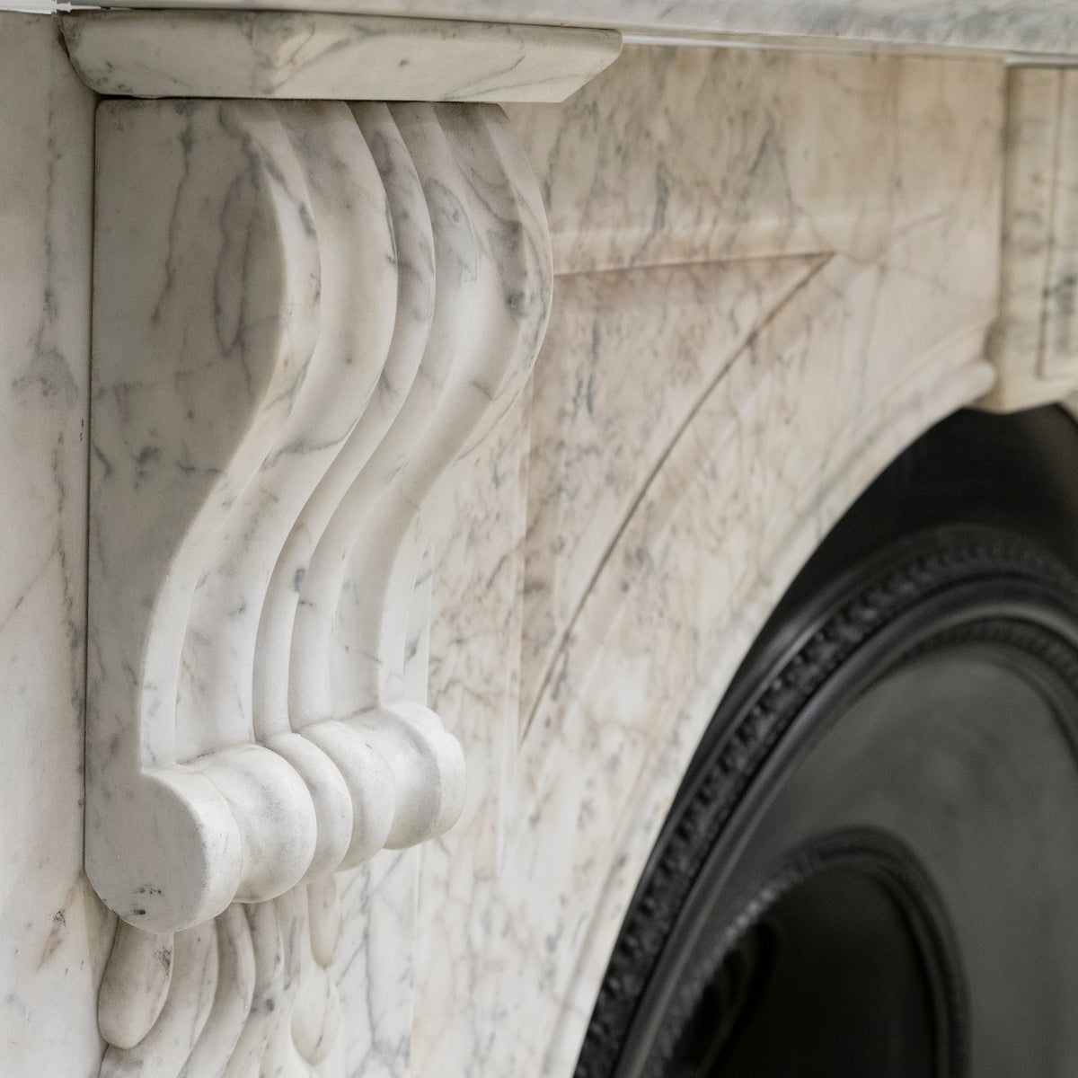Large Antique Victorian Carrara Marble Arched Chimneypiece | The Architectural Forum