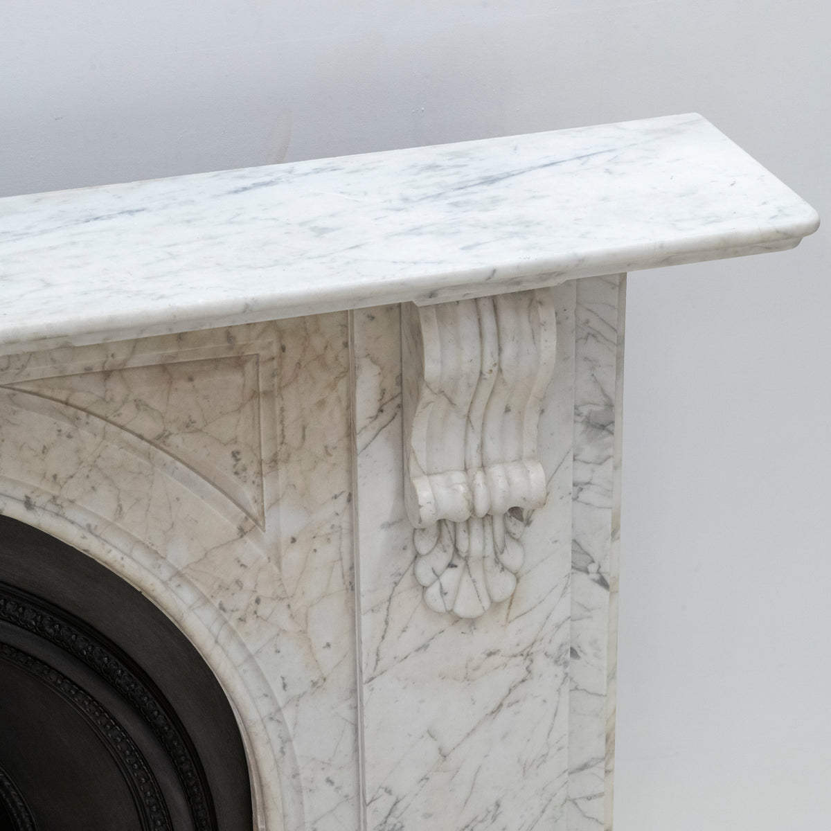 Large Antique Victorian Carrara Marble Arched Chimneypiece | The Architectural Forum