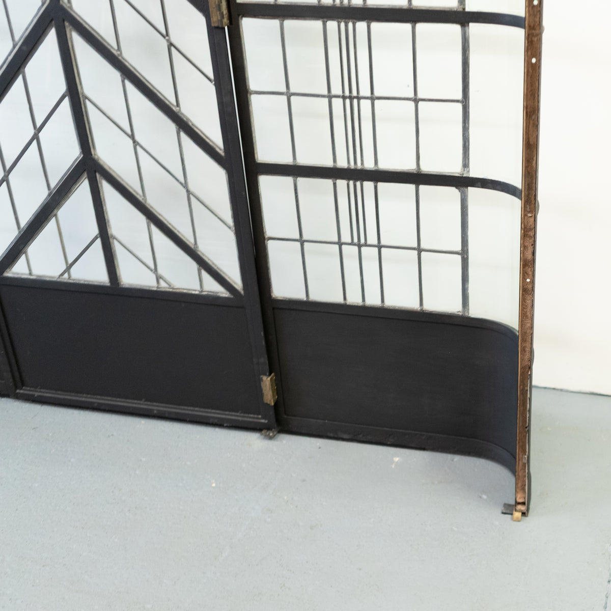 Original Art Deco Crittall Entranceway with Curved Leaded Sides
