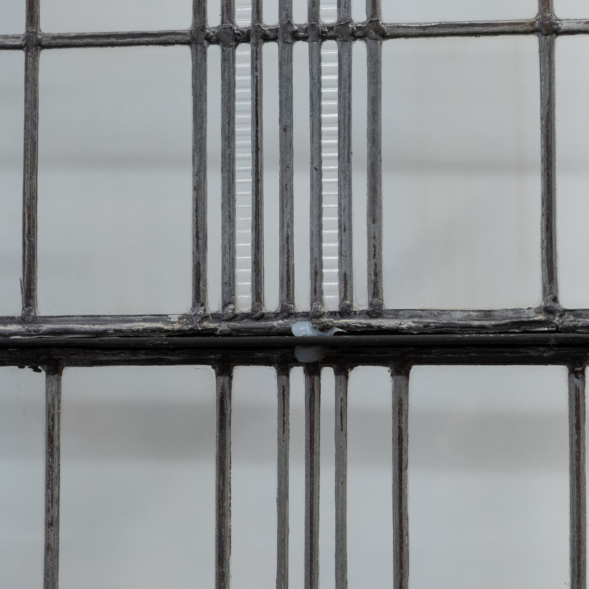 Original Art Deco Crittall Entranceway with Curved Leaded Sides