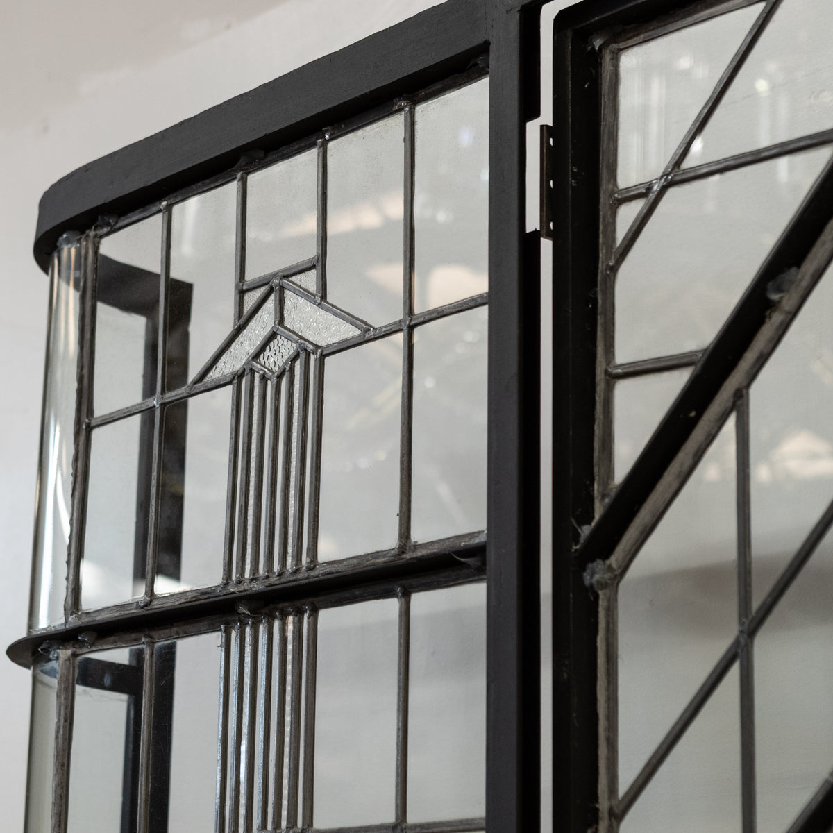 Original Art Deco Crittall Entranceway with Curved Leaded Sides