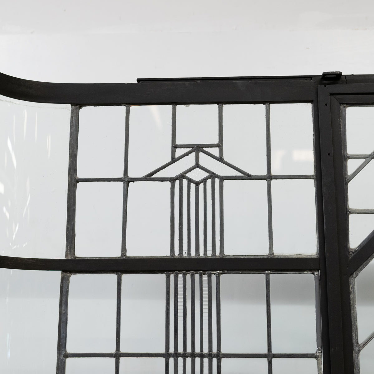Original Art Deco Crittall Entranceway with Curved Leaded Sides