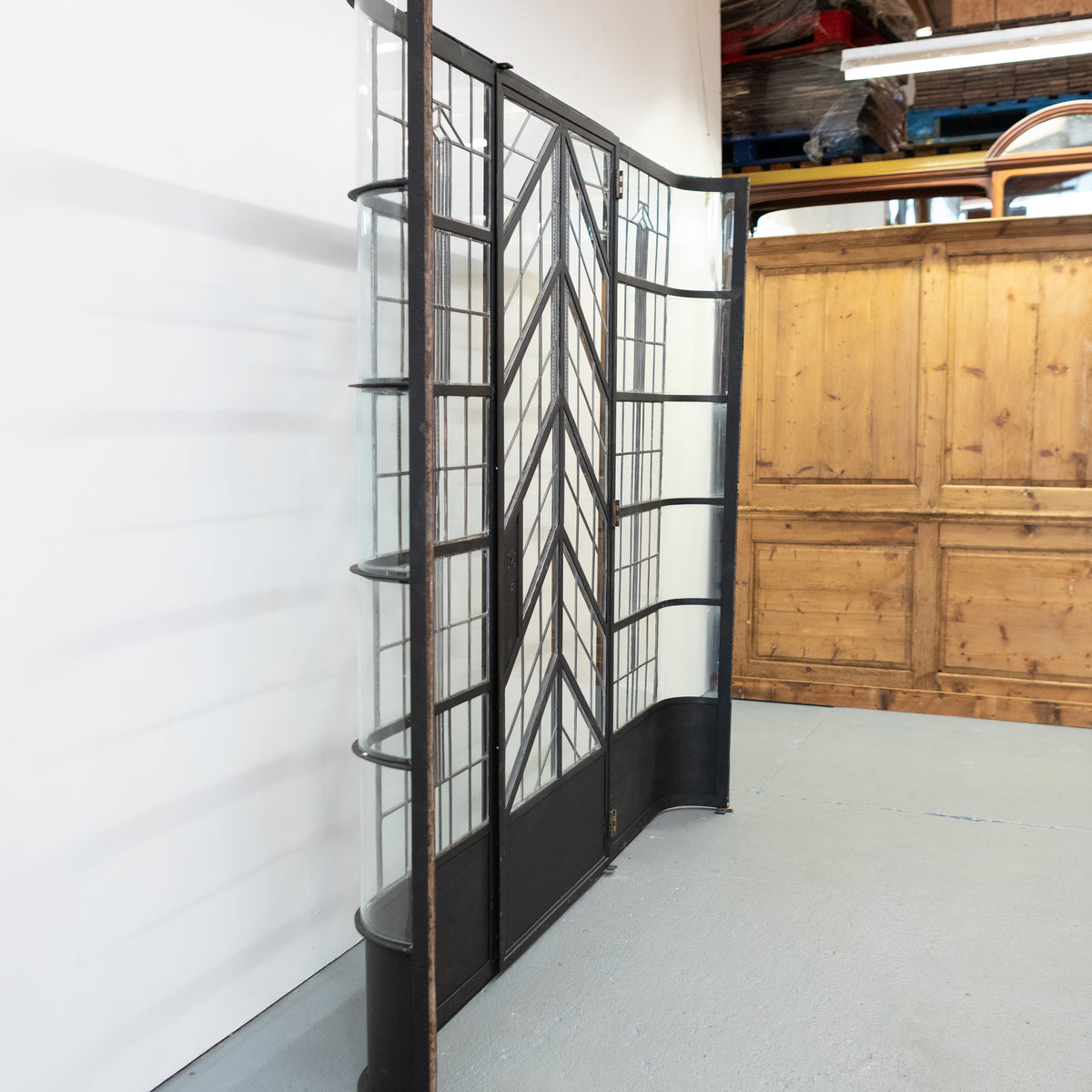 Original Art Deco Crittall Entranceway with Curved Leaded Sides