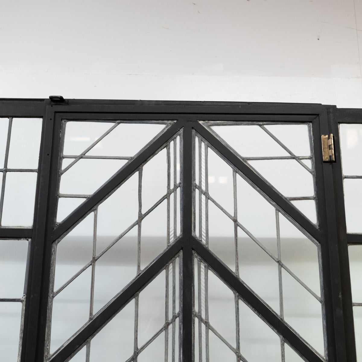 Original Art Deco Crittall Entranceway with Curved Leaded Sides