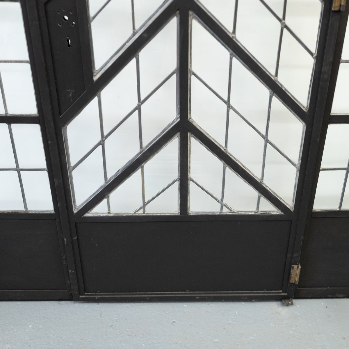 Original Art Deco Crittall Entranceway with Curved Leaded Sides