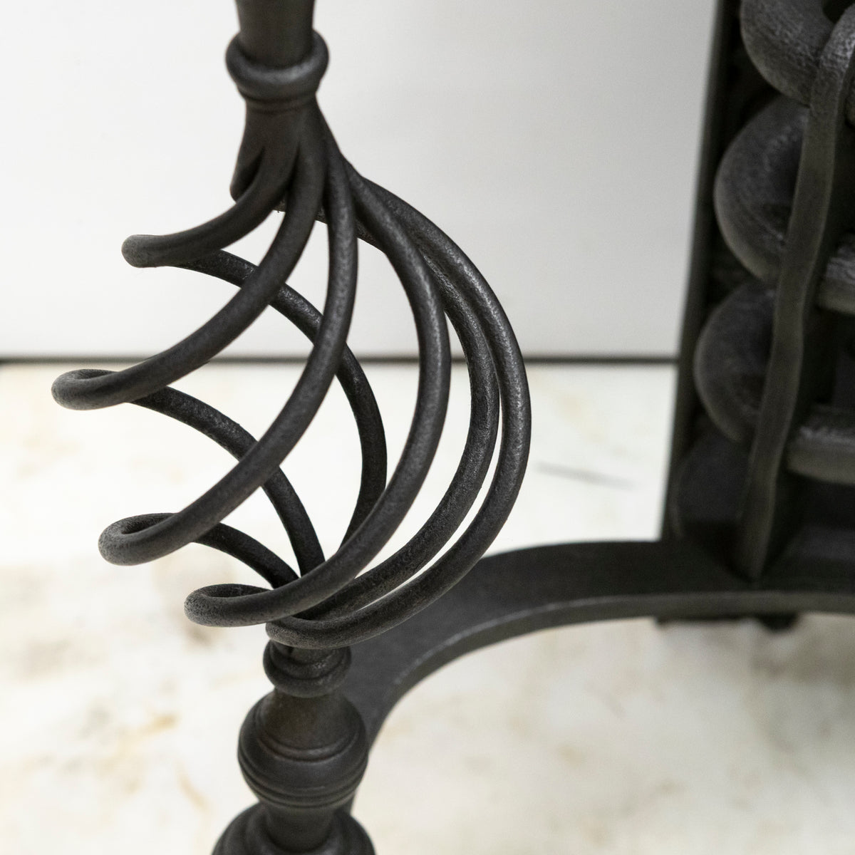 Large Antique Arts & Crafts Fire Basket with Finials | The Architectural Forum