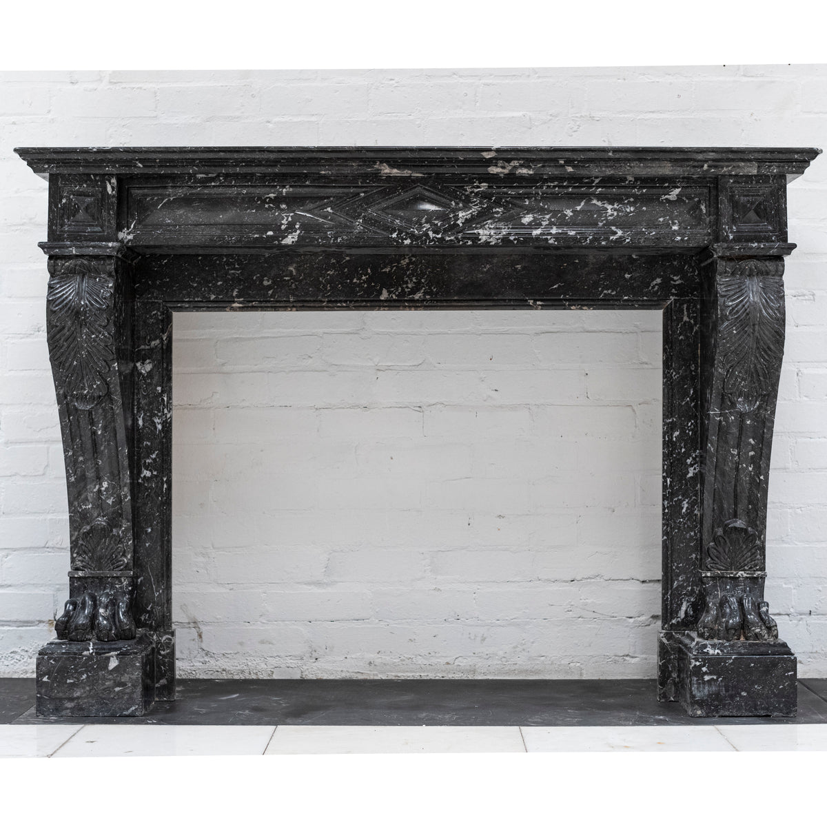 Antique Black St Anne&#39;s Marble Napoleon III Style Fire Surround | The Architectural Forum