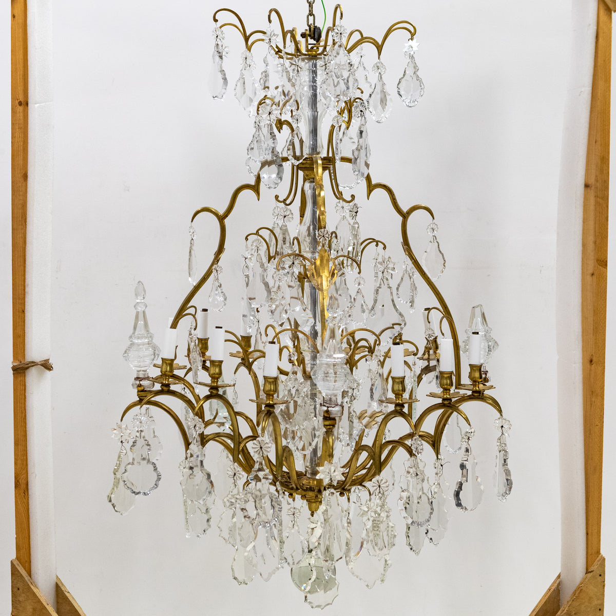 Monumental 16 Arm French Louis XV Style Gilt Brass & Crystal Chandelier | The Architectural Forum