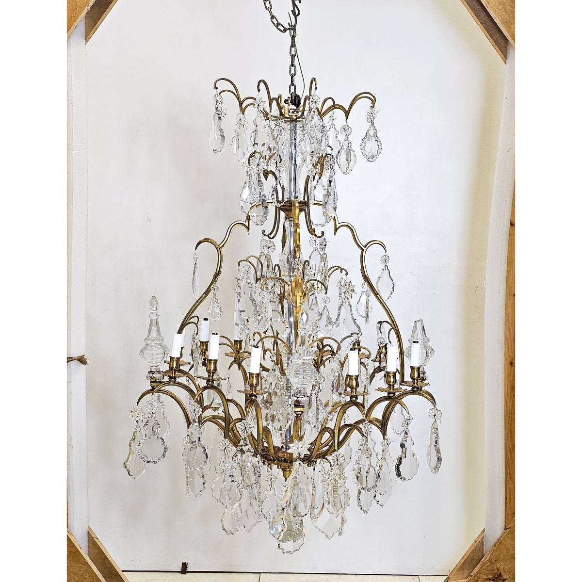 Monumental 16 Arm French Louis XV Style Gilt Brass & Crystal Chandelier | The Architectural Forum