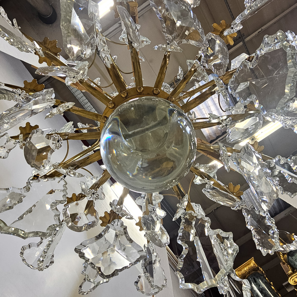 Monumental 16 Arm French Louis XV Style Gilt Brass & Crystal Chandelier | The Architectural Forum