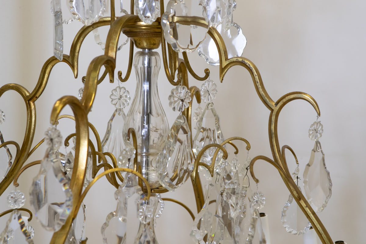 Monumental 16 Arm French Louis XV Style Gilt Brass & Crystal Chandelier | The Architectural Forum