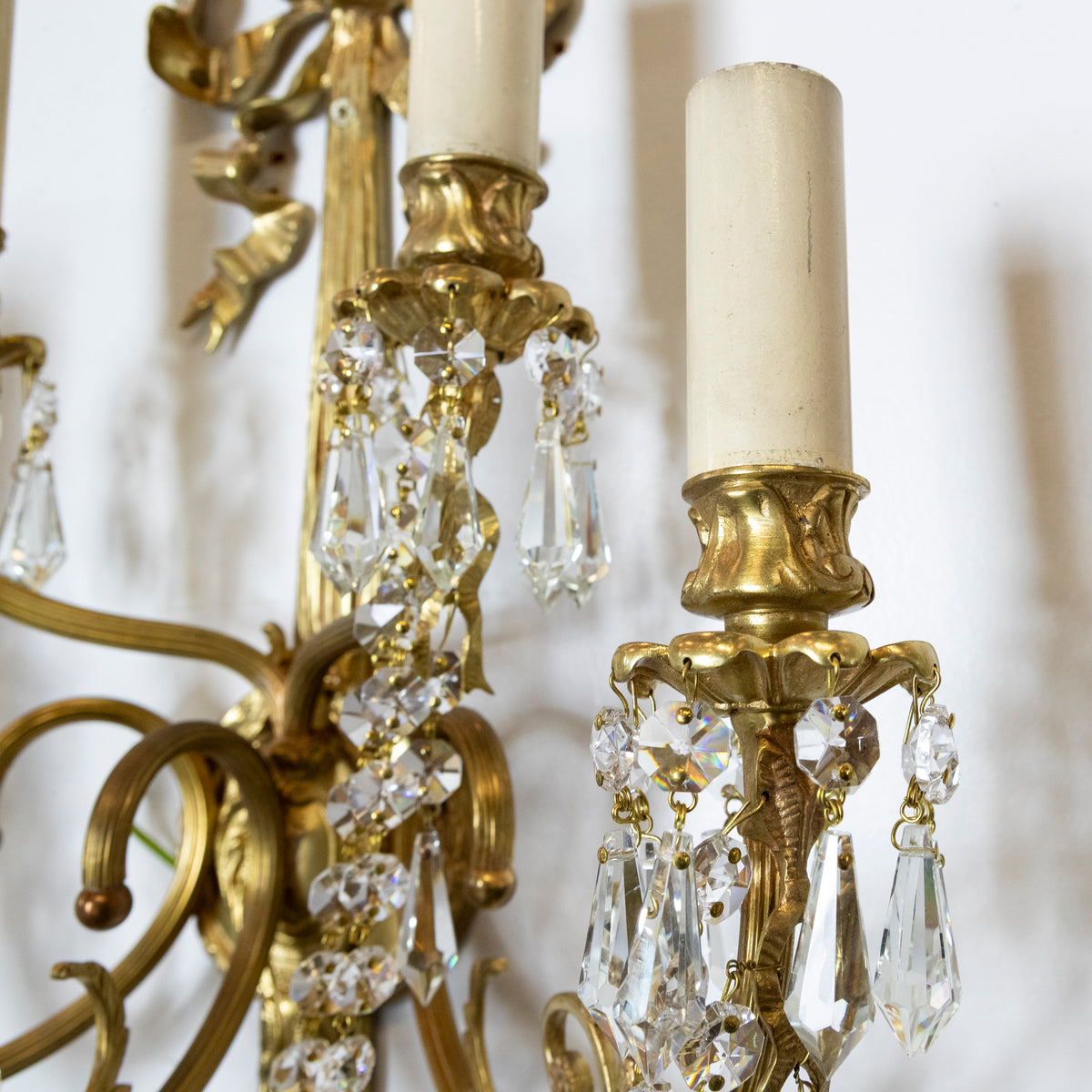 Antique French Rococo Style Brass Wall Sconces | The Architectural Forum