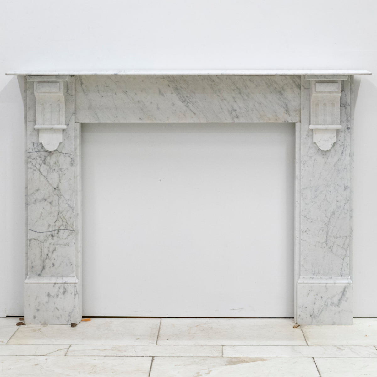 Antique Victorian Carrara Marble Fireplace Surround with Corbels | The Architectural Forum