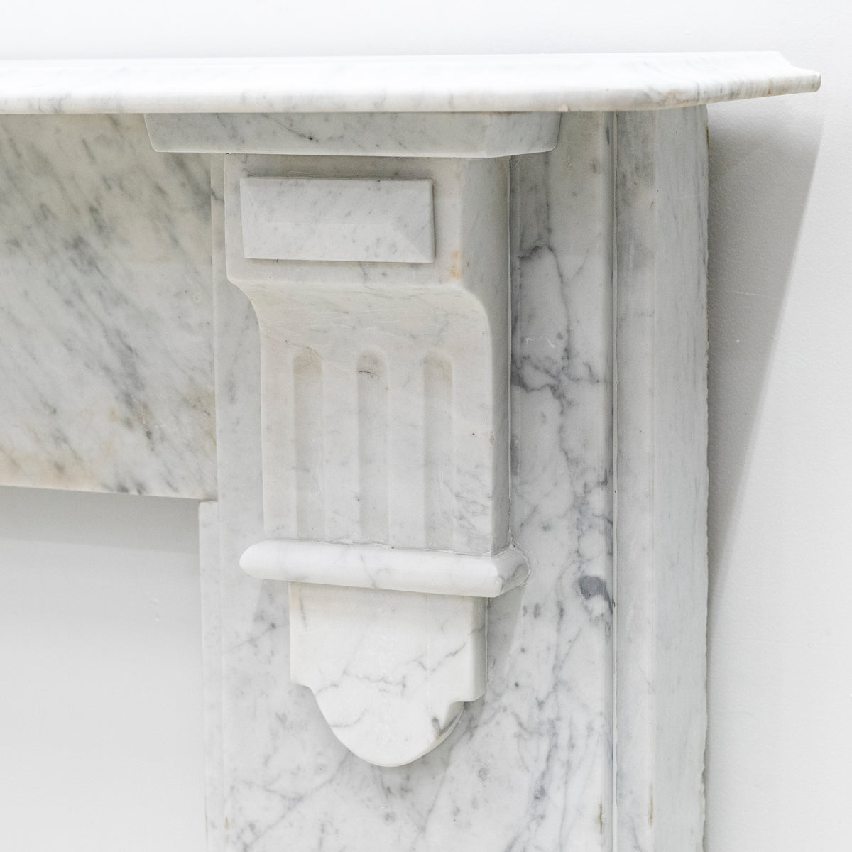 Antique Victorian Carrara Marble Fireplace Surround with Corbels | The Architectural Forum