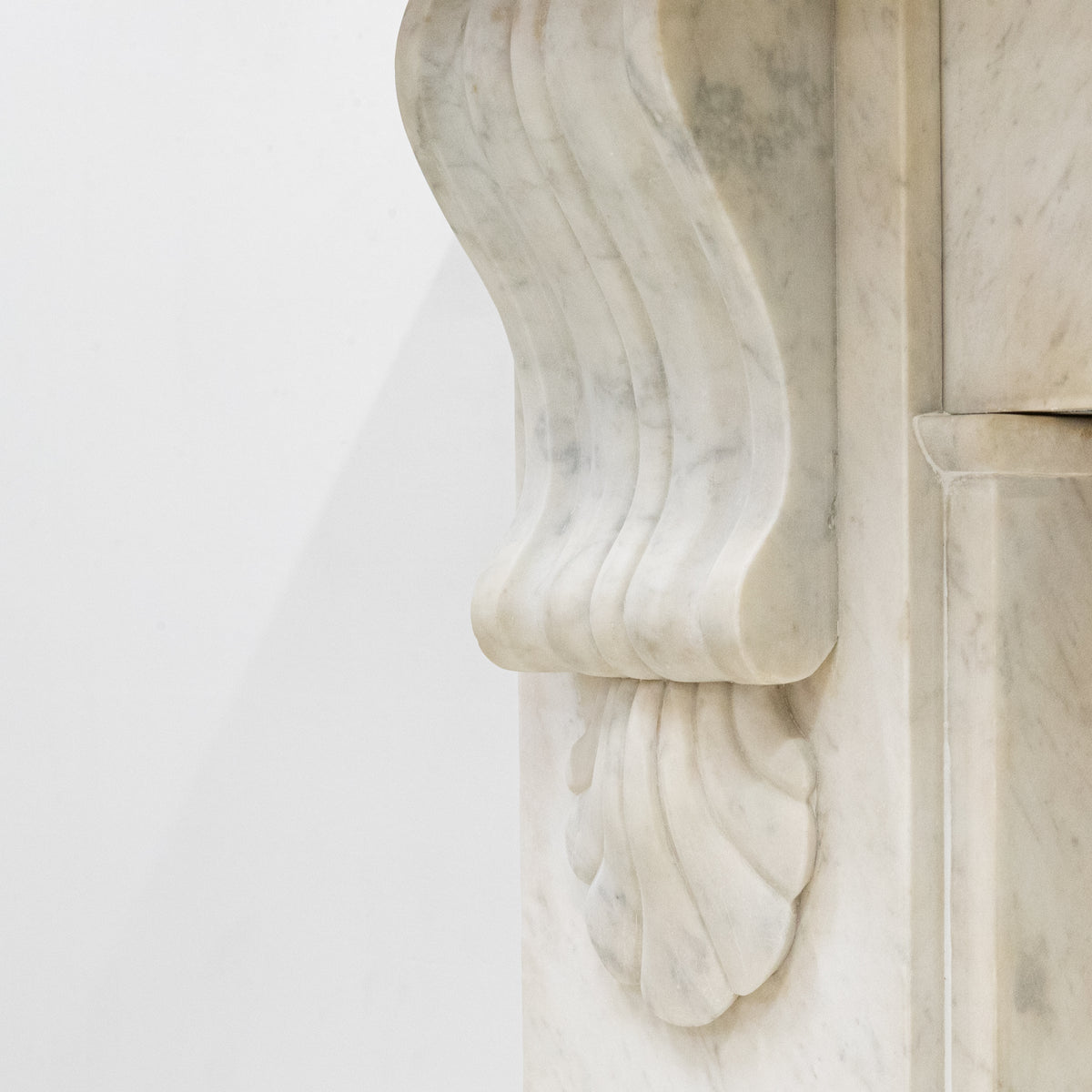 Antique Victorian Carrara Marble Fireplace Surround with Corbels