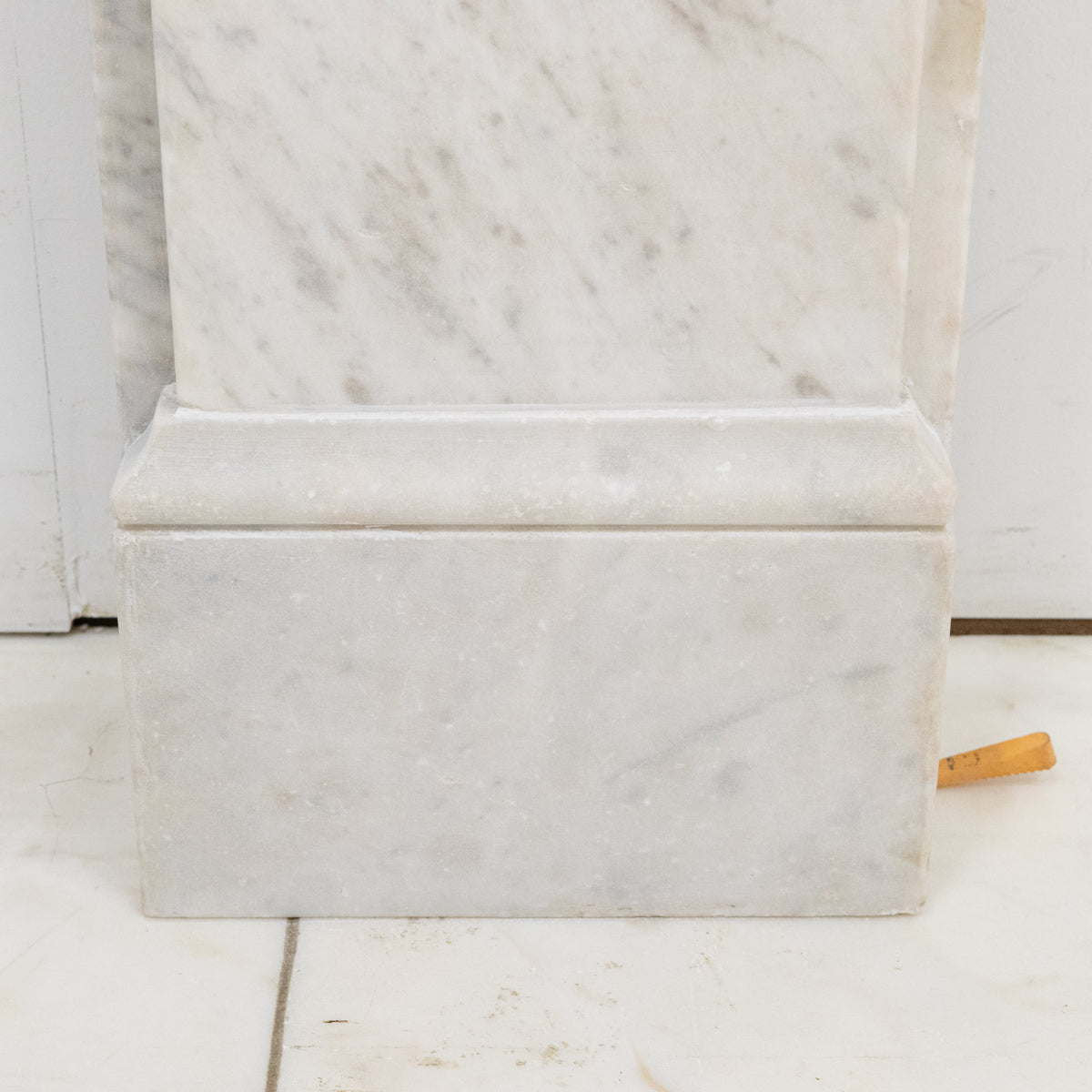 Antique Victorian Carrara Marble Fireplace Surround with Corbels