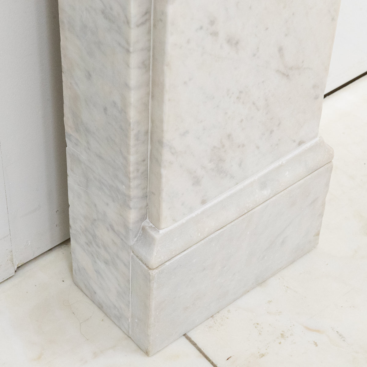 Antique Victorian Carrara Marble Fireplace Surround with Corbels