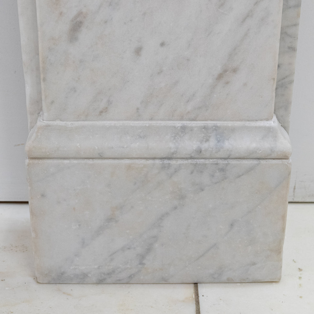 Antique Victorian Carrara Marble Fireplace Surround with Corbels