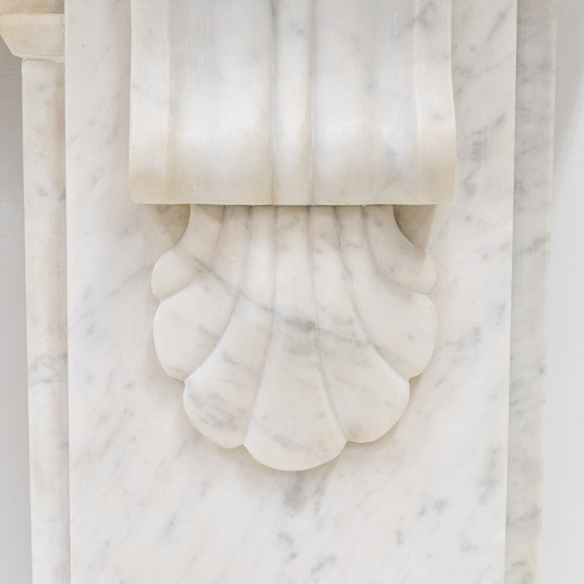Antique Victorian Carrara Marble Fireplace Surround with Corbels