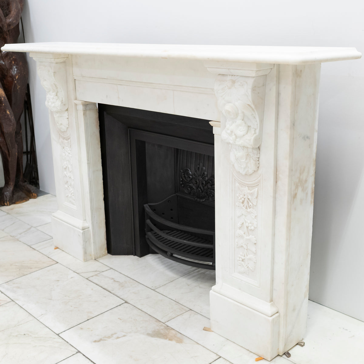 Imposing Victorian Statuary Marble Carved Corbel Chimneypiece | The Architectural Forum