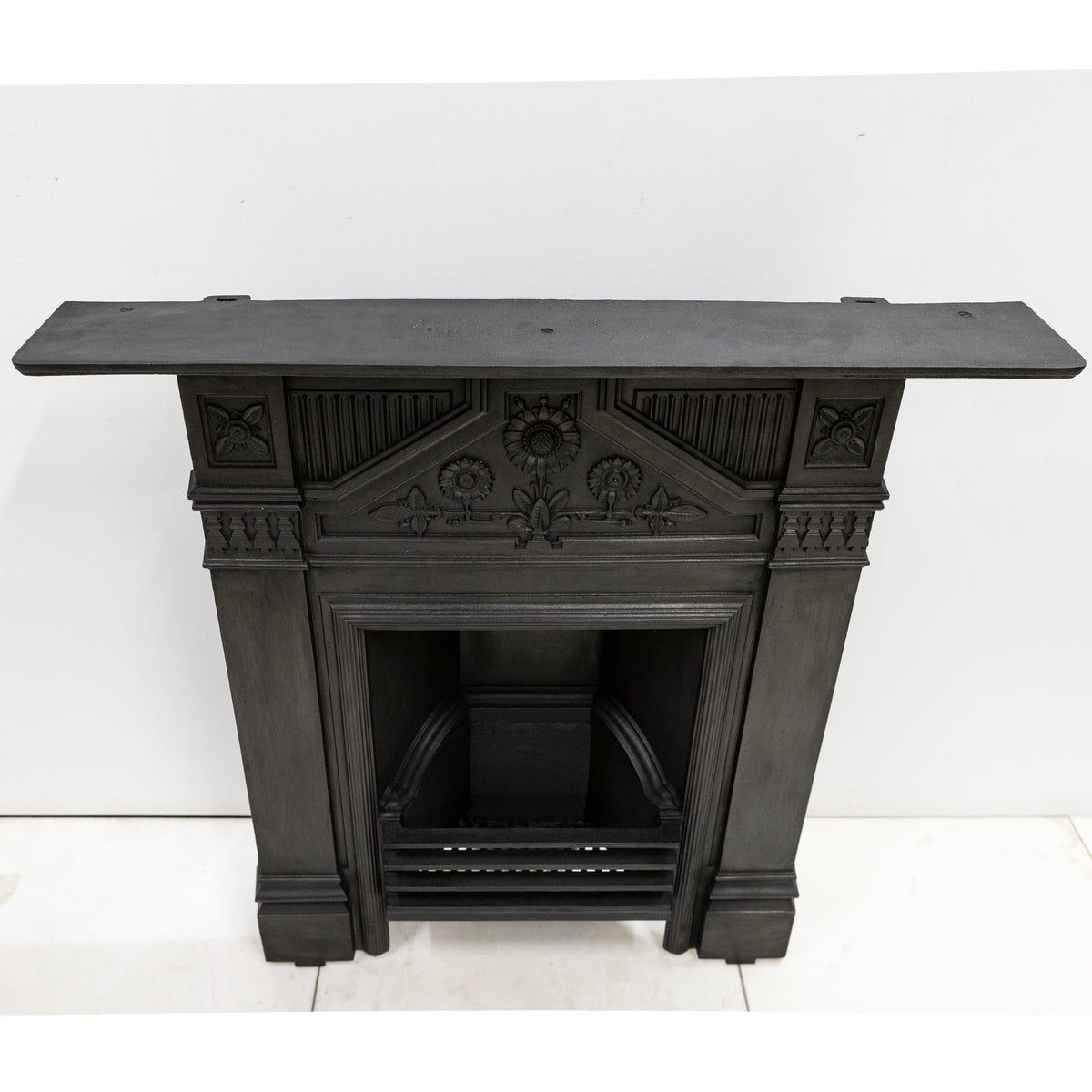 Antique Cast Iron "The Daisy" Combination Fireplace