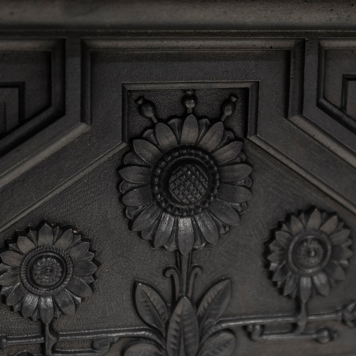 Antique Cast Iron "The Daisy" Combination Fireplace