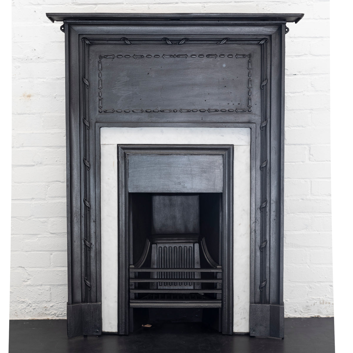 Antique Cast Iron Combination Fireplace With Carrara Marble | The Architectural Forum