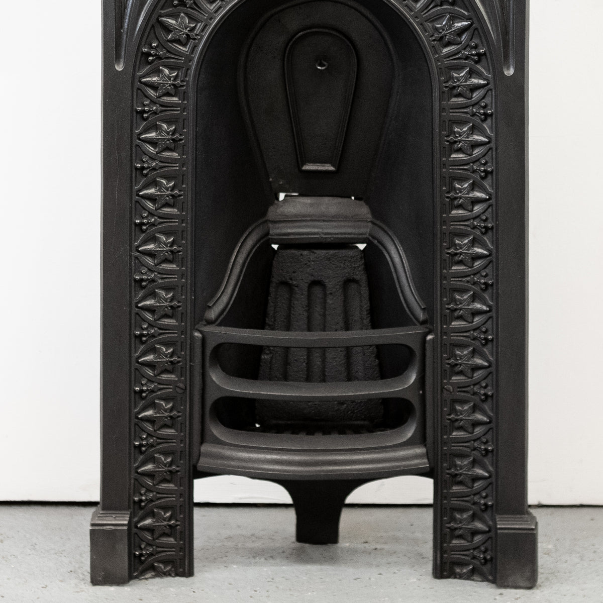 Antique Ornate Cast Iron Combination Fireplace