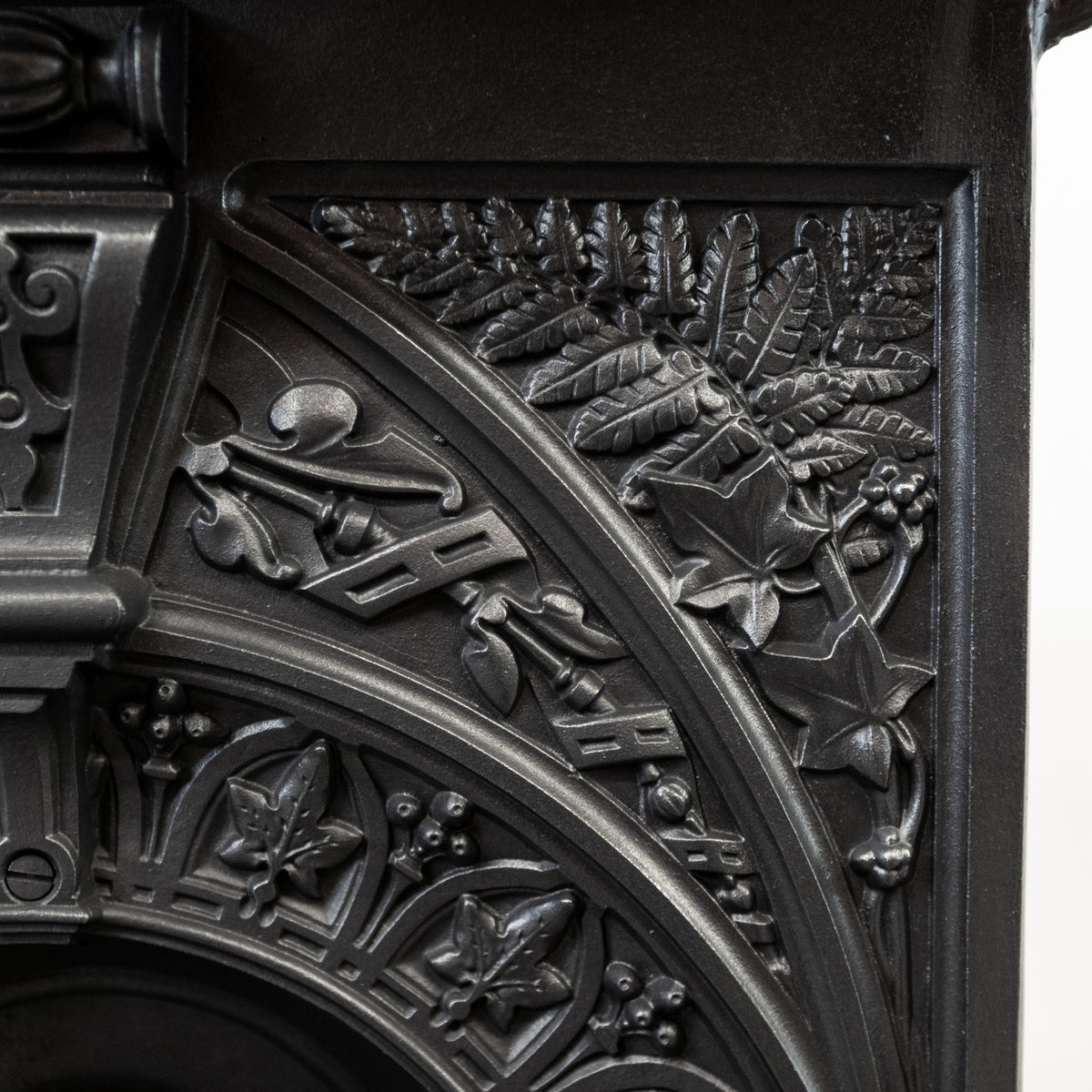 Antique Ornate Cast Iron Combination Fireplace