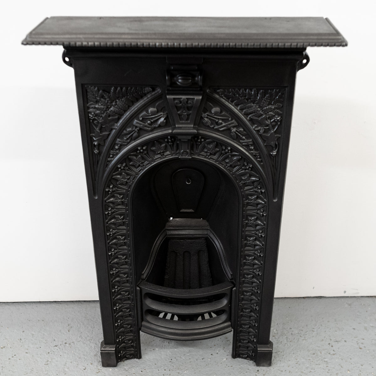 Antique Ornate Cast Iron Combination Fireplace