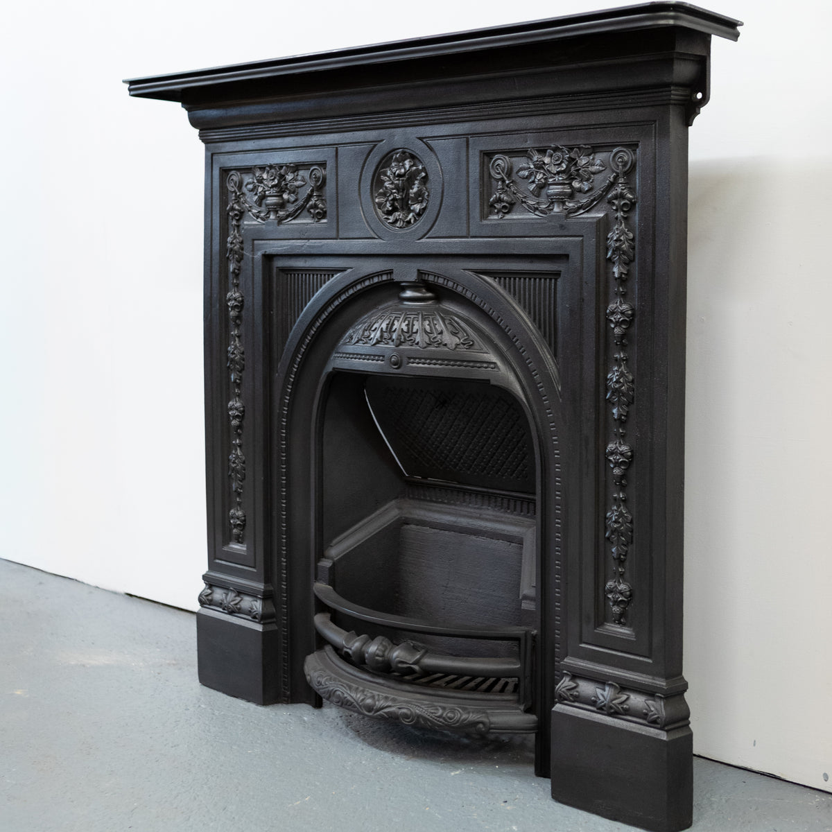 Antique Victorian Cast Iron Combination Fireplace