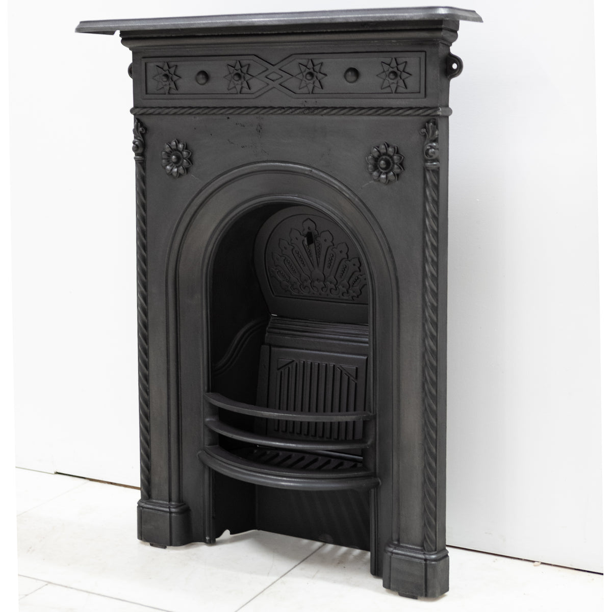 Antique Early Victorian Cast Iron Combination Fireplace