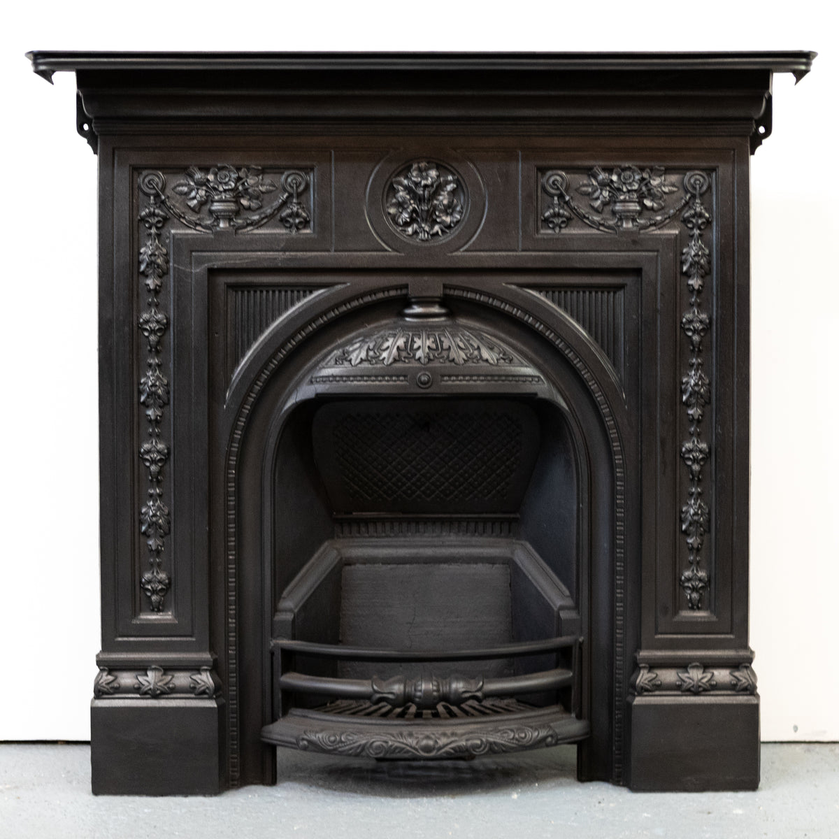 Antique Victorian Cast Iron Combination Fireplace